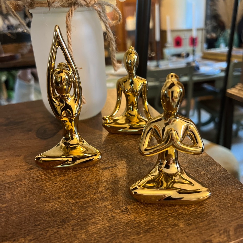 Mini Gold Yoga Figurines